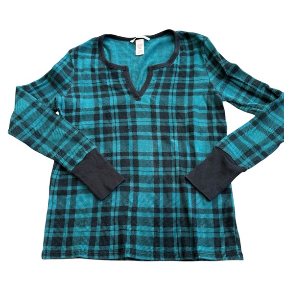 Victoria's Secret Thermal Long John Set 2 Piece Set Plaid Pajama Set Sz XS Short - Picture 2 of 5